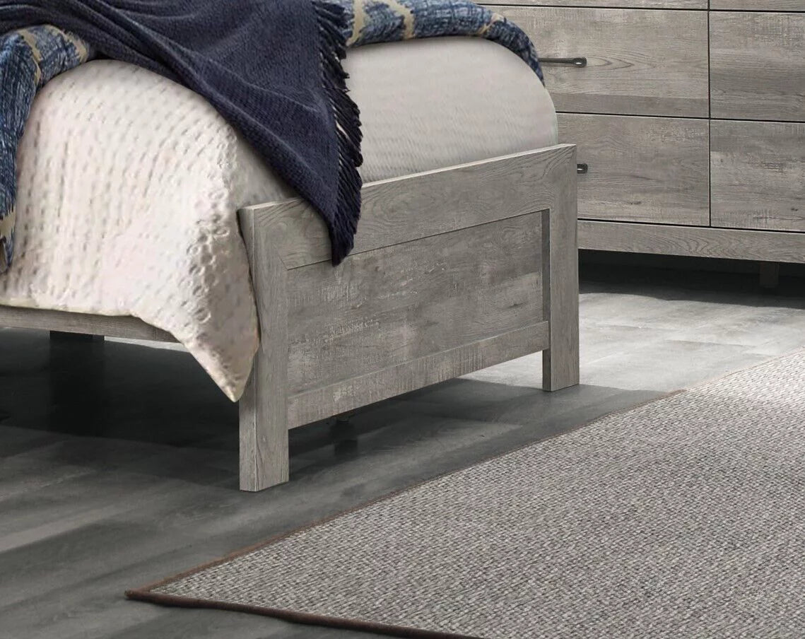 Gray Twin Size Bed and 2 Nightstands 3pc Set X5764