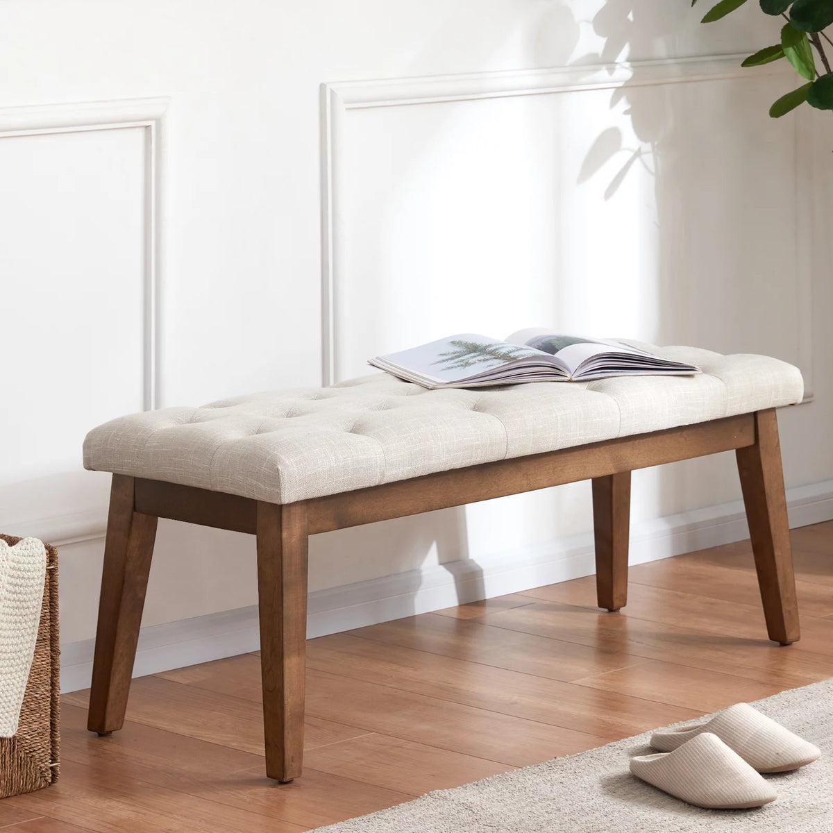 Beige Upholstered Bench O89728
