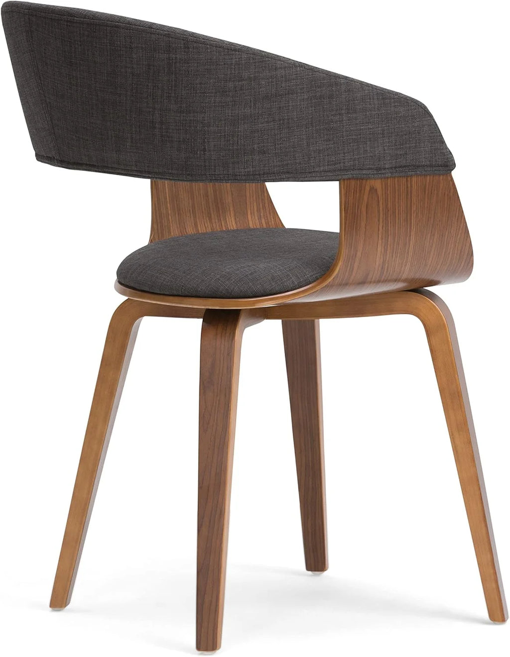 Charcoal Grey Linen Look Fabric Dining Chair Q12744