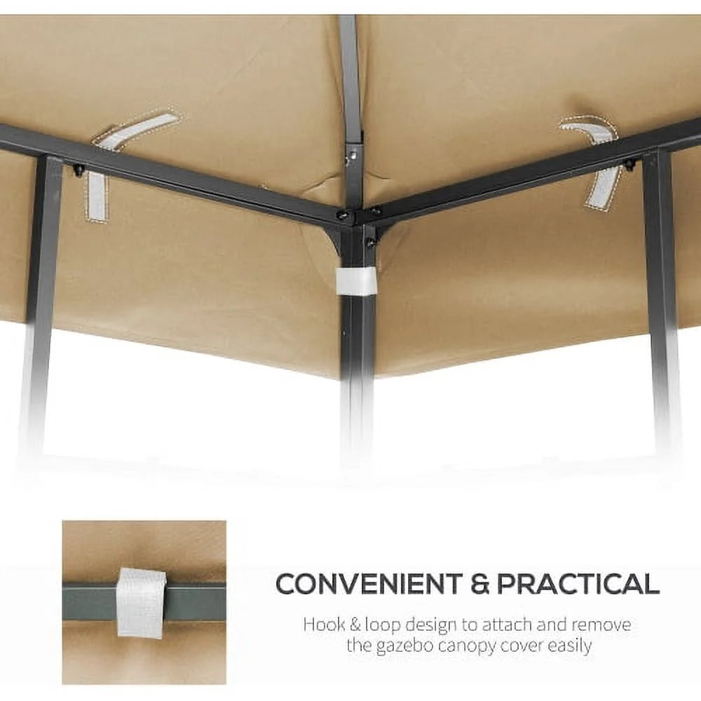 10x10 Ft Double Tiered Gazebo Replacement Canopy U73602