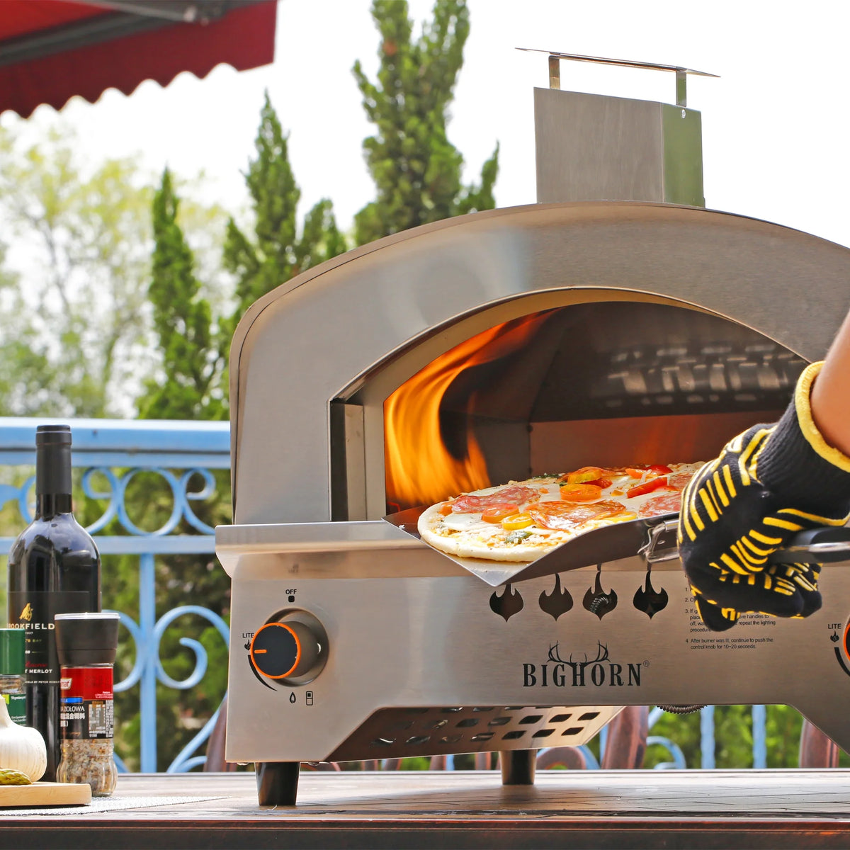 Portable Propane Pizza Oven with 13 inch Pizza Stone H8114