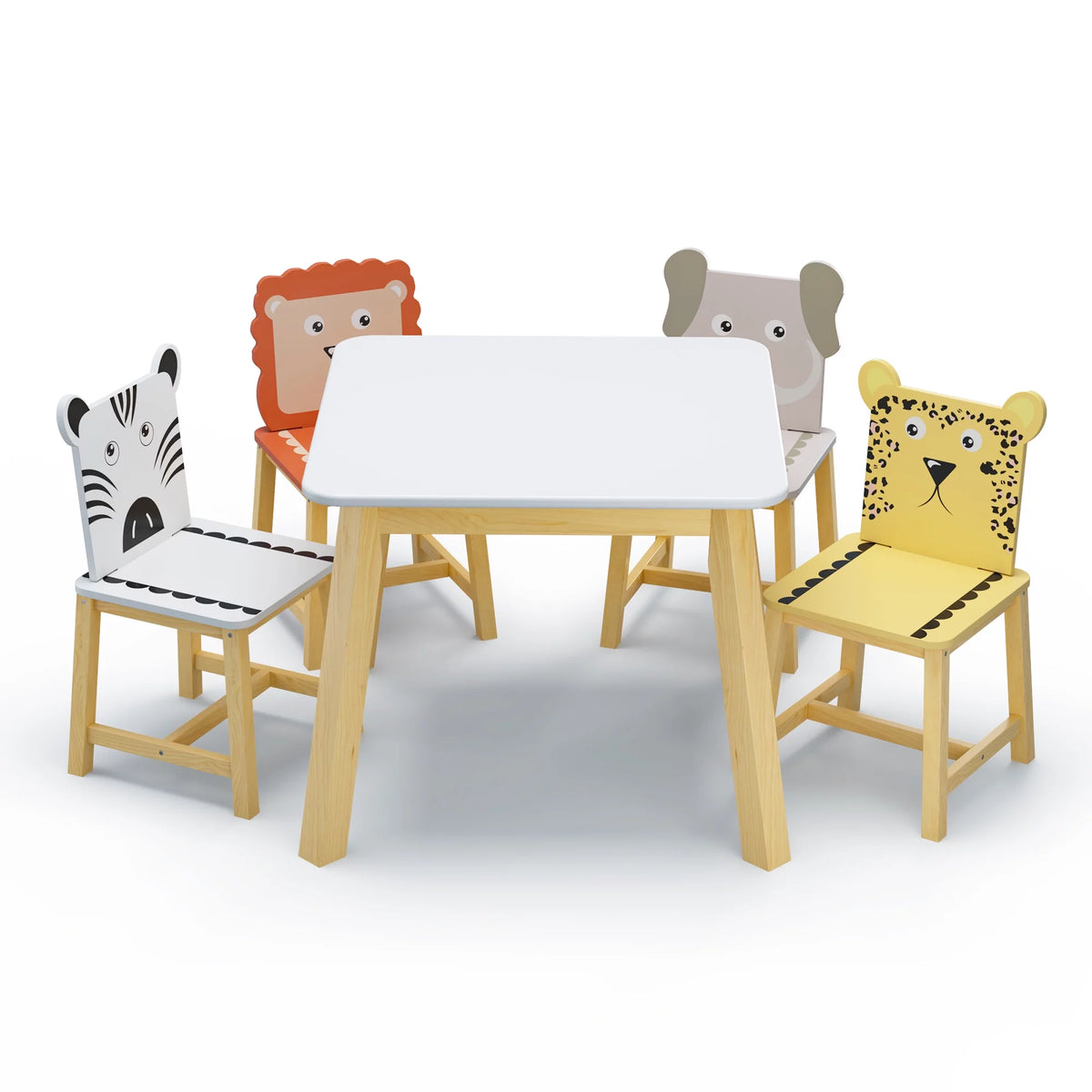Kids Table & Chair Set 5 Pieces Solid Wood F877