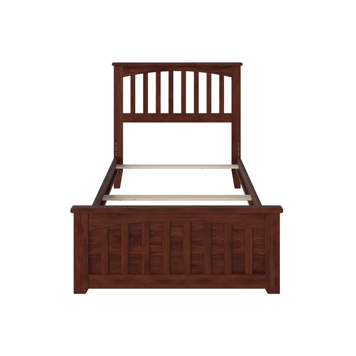 Twin-XL Brown Hardwood Slat Bed P81417