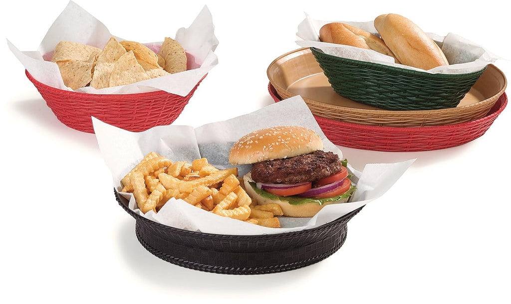 Oval Serving Basket, 9" x 6", Straw (Pack of 12) G773700