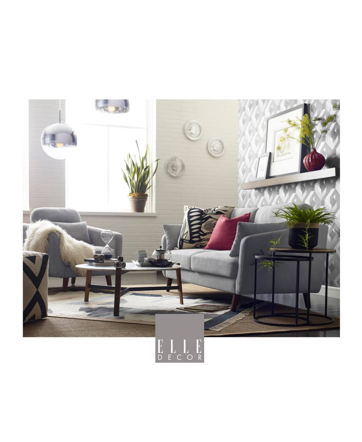 Light Grey Mid-Century Modern Armchair L8664