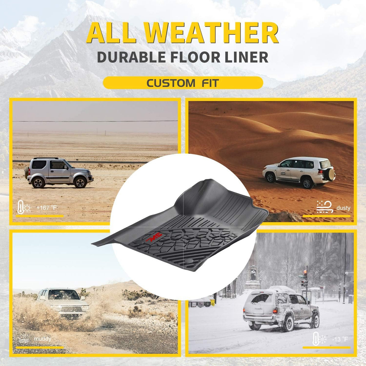Black Cargo Mat for Jeep Wrangler JL 2018-2021 4-Door Trunk Liner L1940