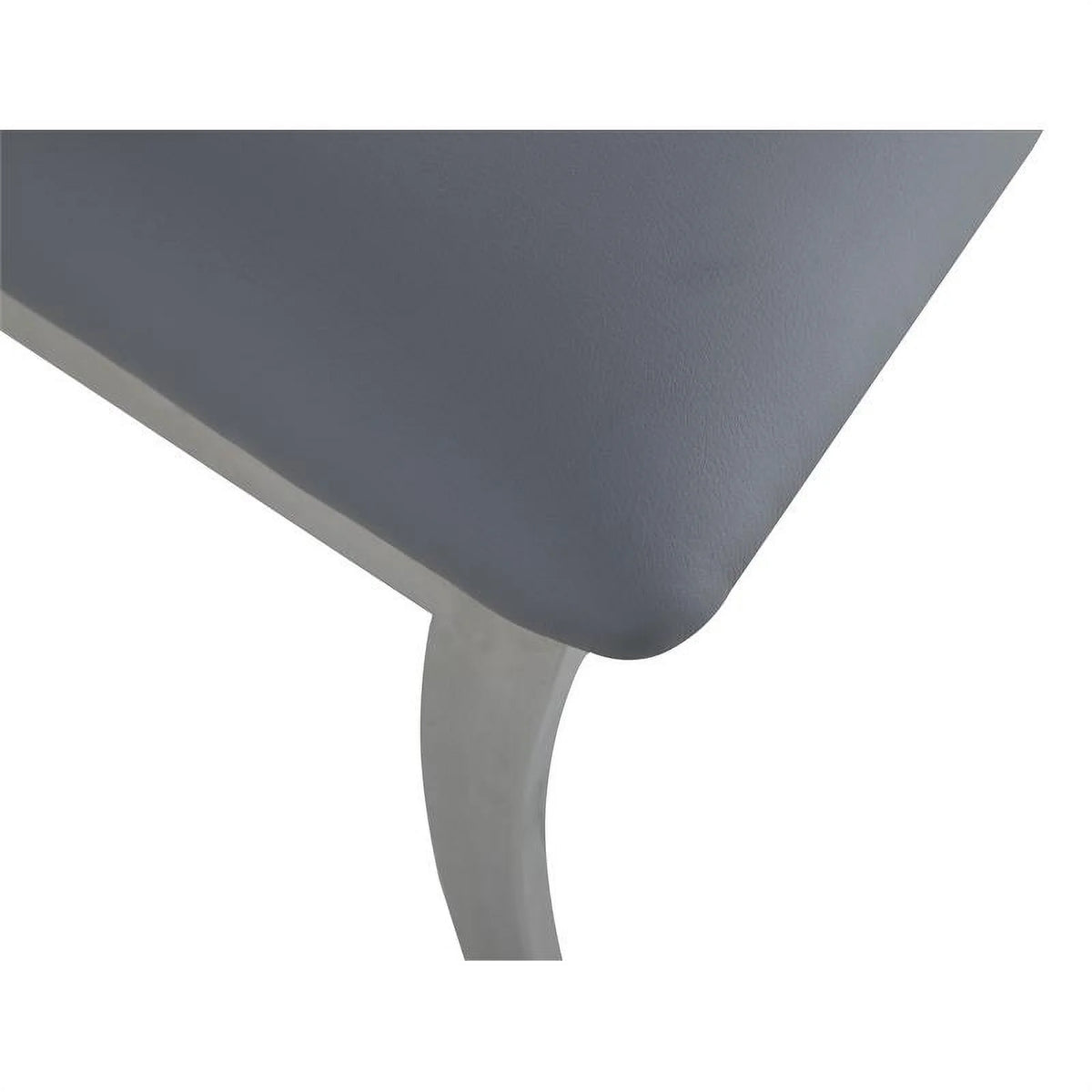 Gray Faux Leather Curved-Back Side Chair Set of 2 K742