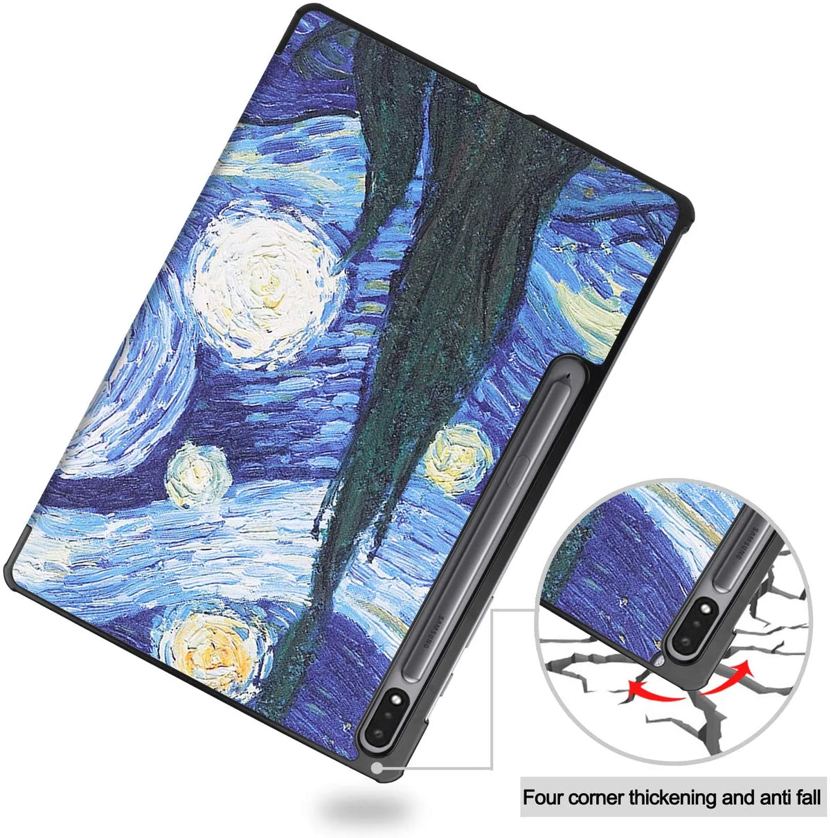 Lightweight PU Leather Tri-Fold Stand Case for Galaxy Tab S8 Ultra 14.6" T89422