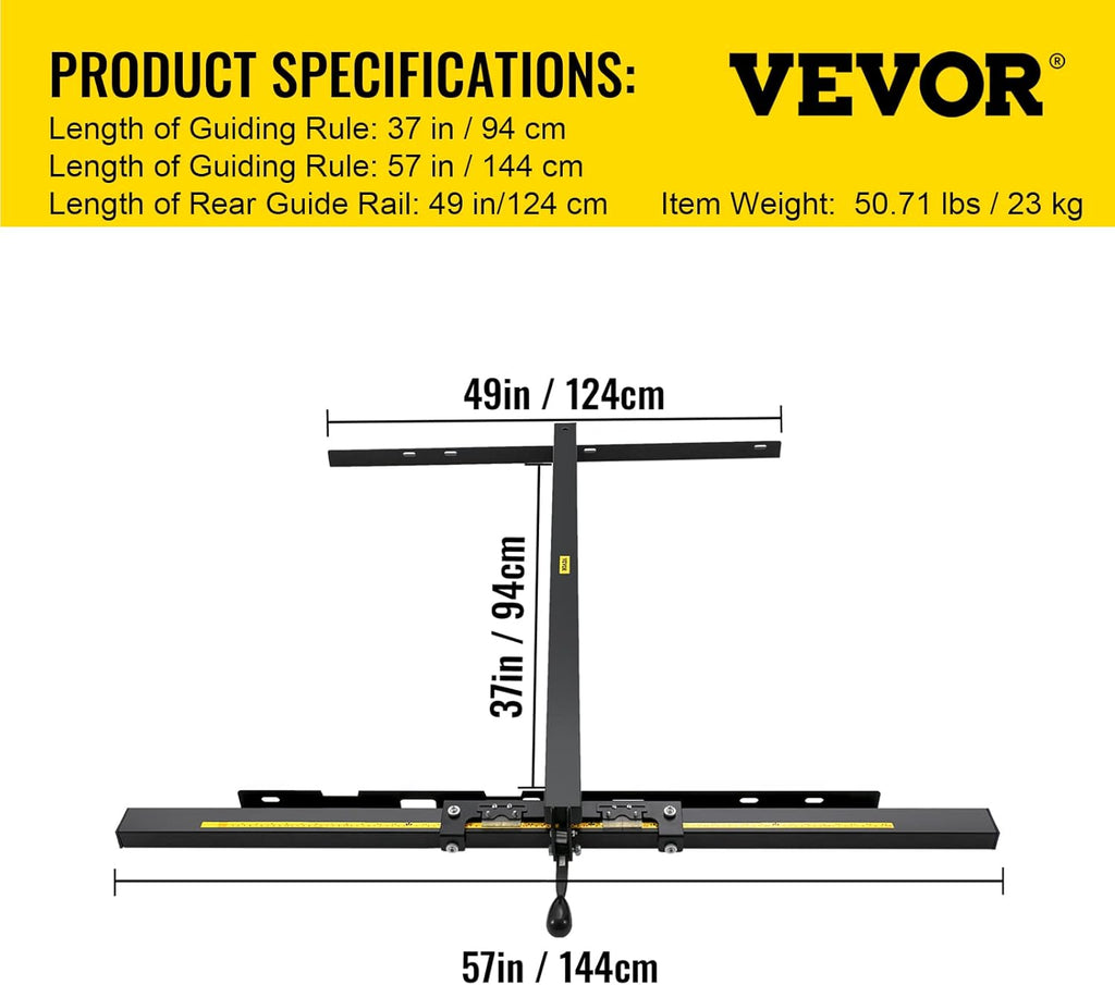 37×57 Table Saw Fence System with Front Guide Bar V20404