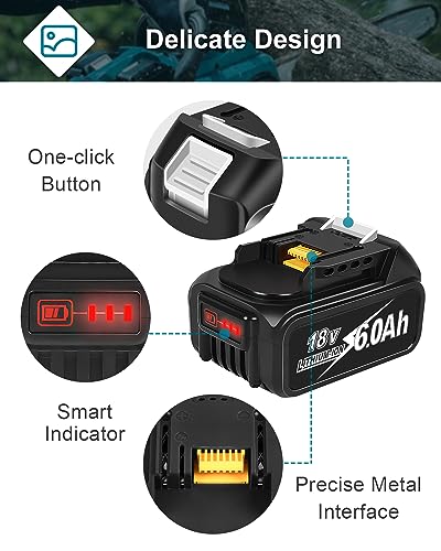 6.0Ah 4Pack Replacement 18V Battery W7421