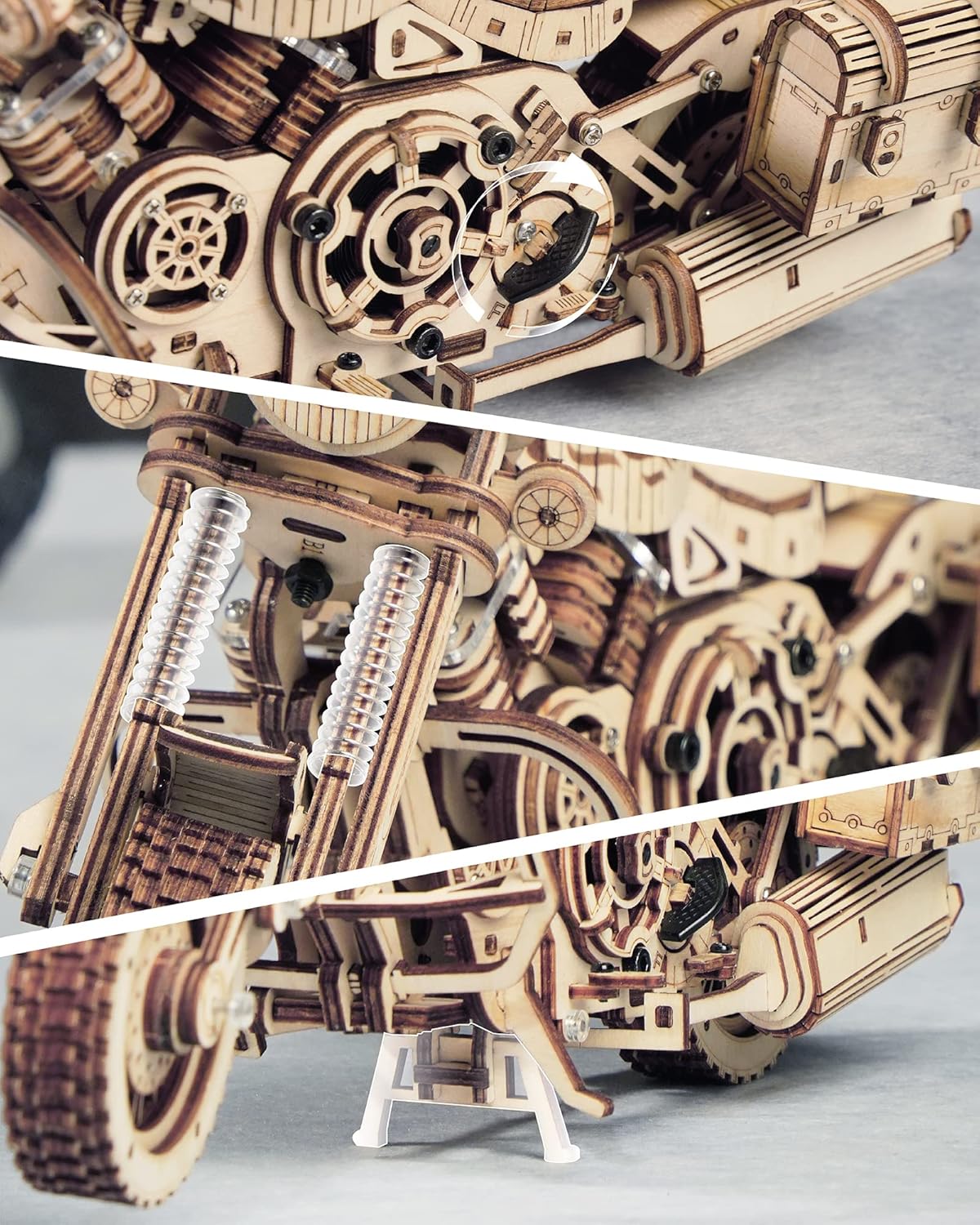 3D Wooden Motorcycle Puzzle Model Car Kits T756