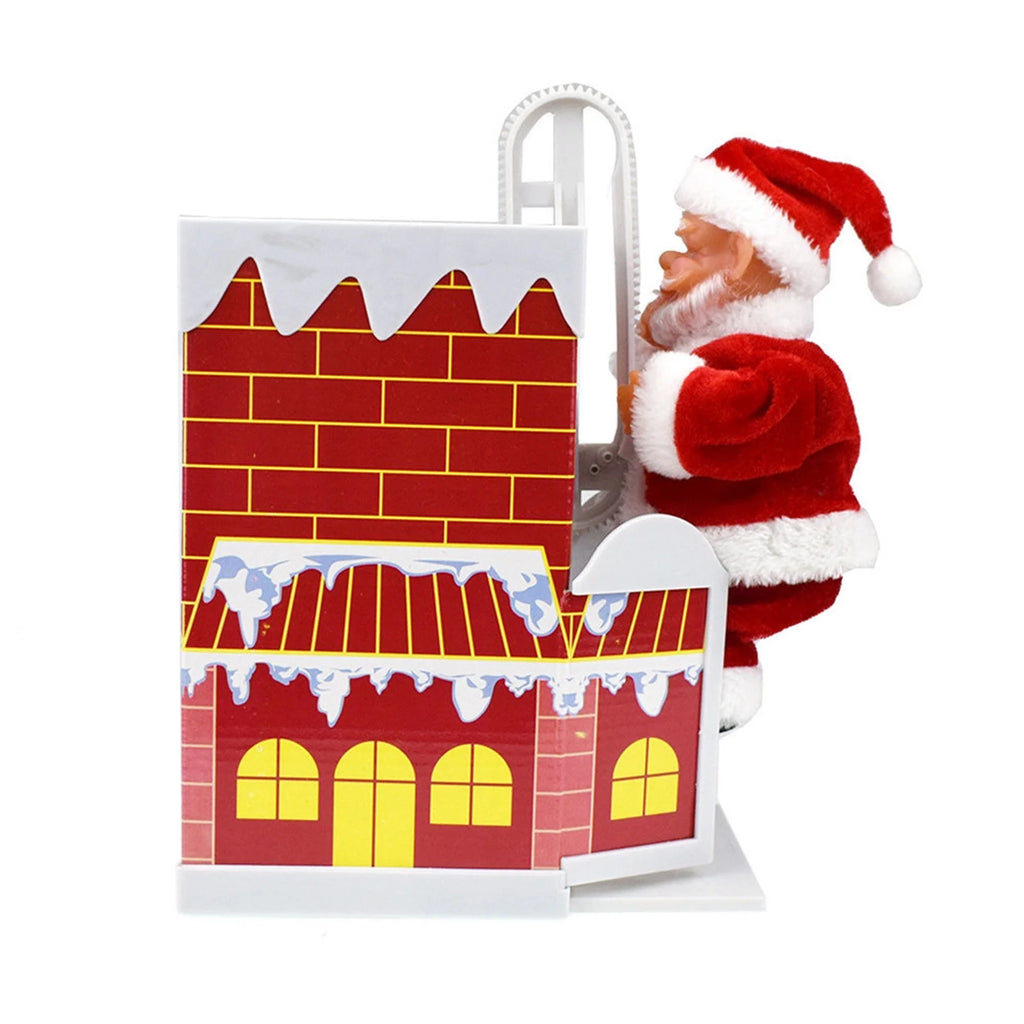 Electric Climbing Chimney Santa Claus Christmas Figurine Ornament Toy M45039