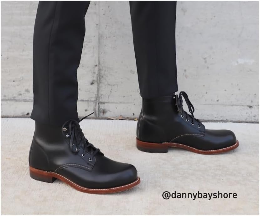 Black Leather 1000 Mile Fashion Boot D900065