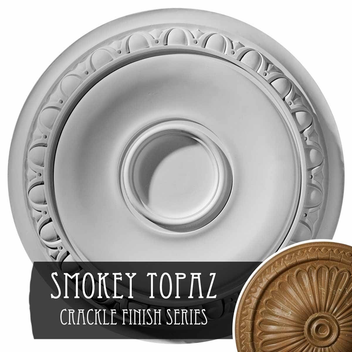24 1/4x22OD x 1 1/2x22P Ceiling Medallion Hand-Painted Smokey Topaz Crackle K5307