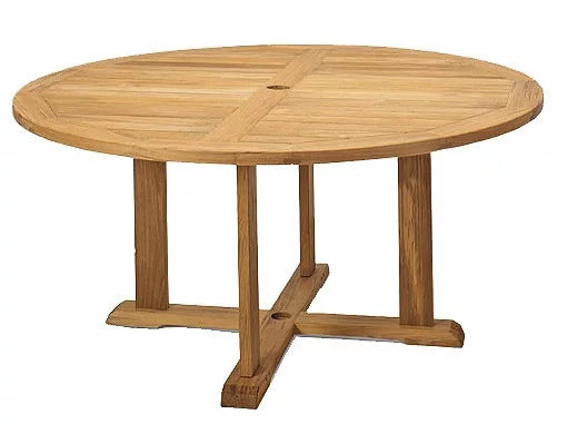 Grade-A Teak 3 Pc Dining Set with 60" Round Table and 2 Stacking Arm Chairs G753474