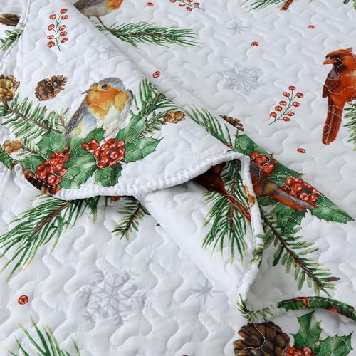 3 Piece King Christmas Quilt Set L410