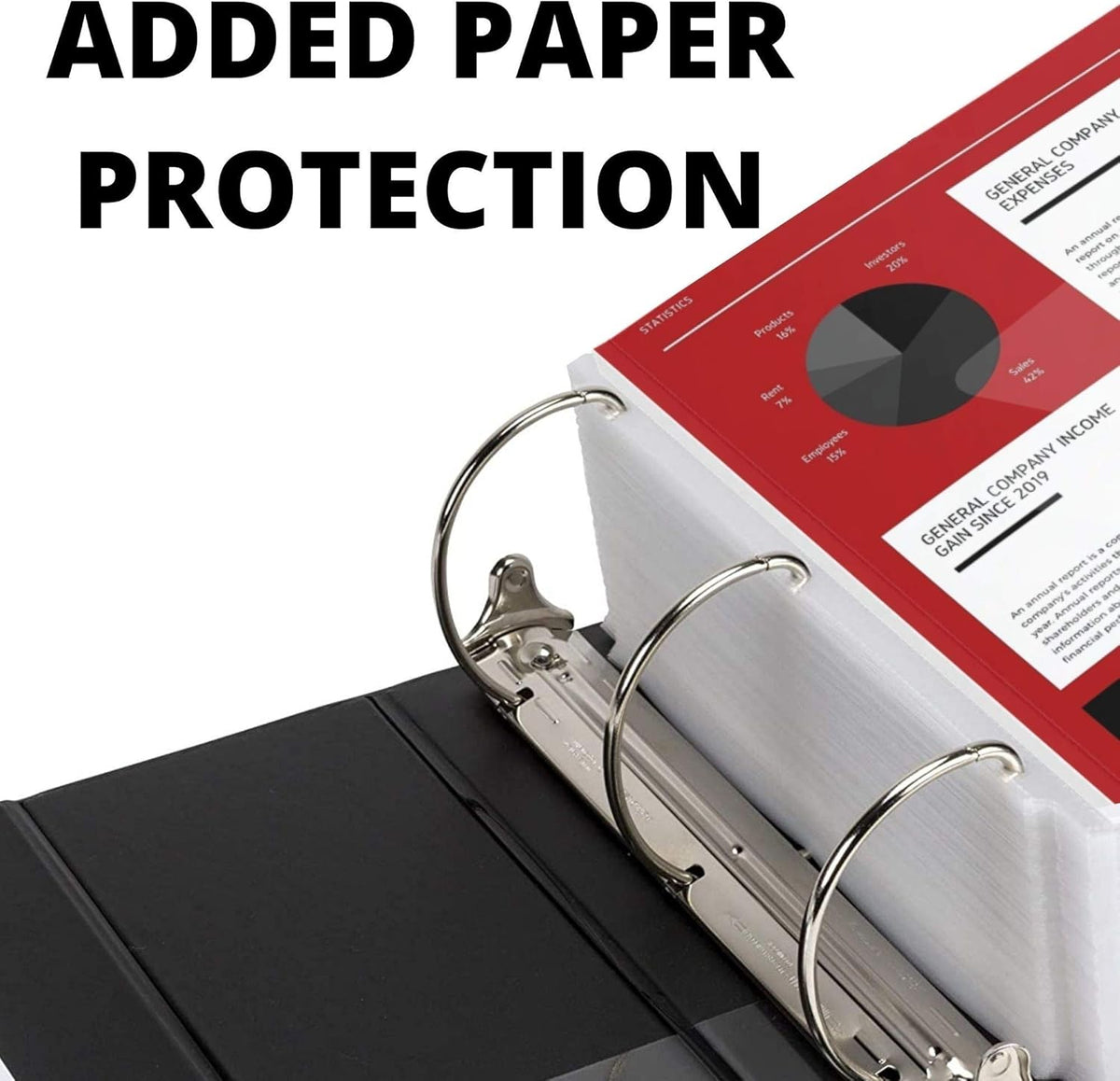 4 Pack 6 Inch D Ring Binder with Pockets Black J5235