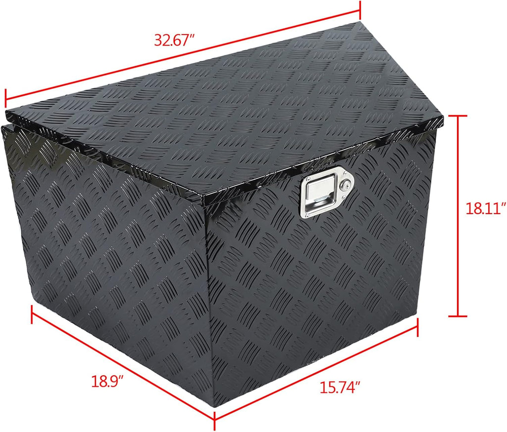 Black Heavy Duty Aluminum Trailer Tongue Tool Box with Lock Q5084