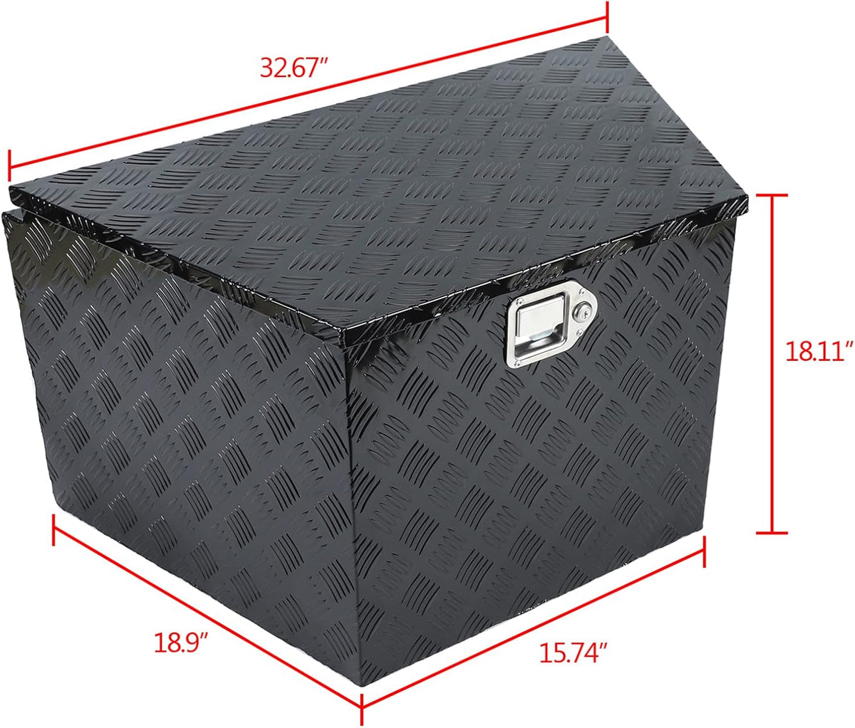 Black Heavy Duty Aluminum Trailer Tongue Tool Box with Lock Q5084