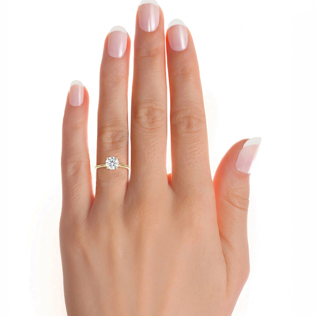 Classic Solitaire Engagement Ring in 14k Yellow Gold U887