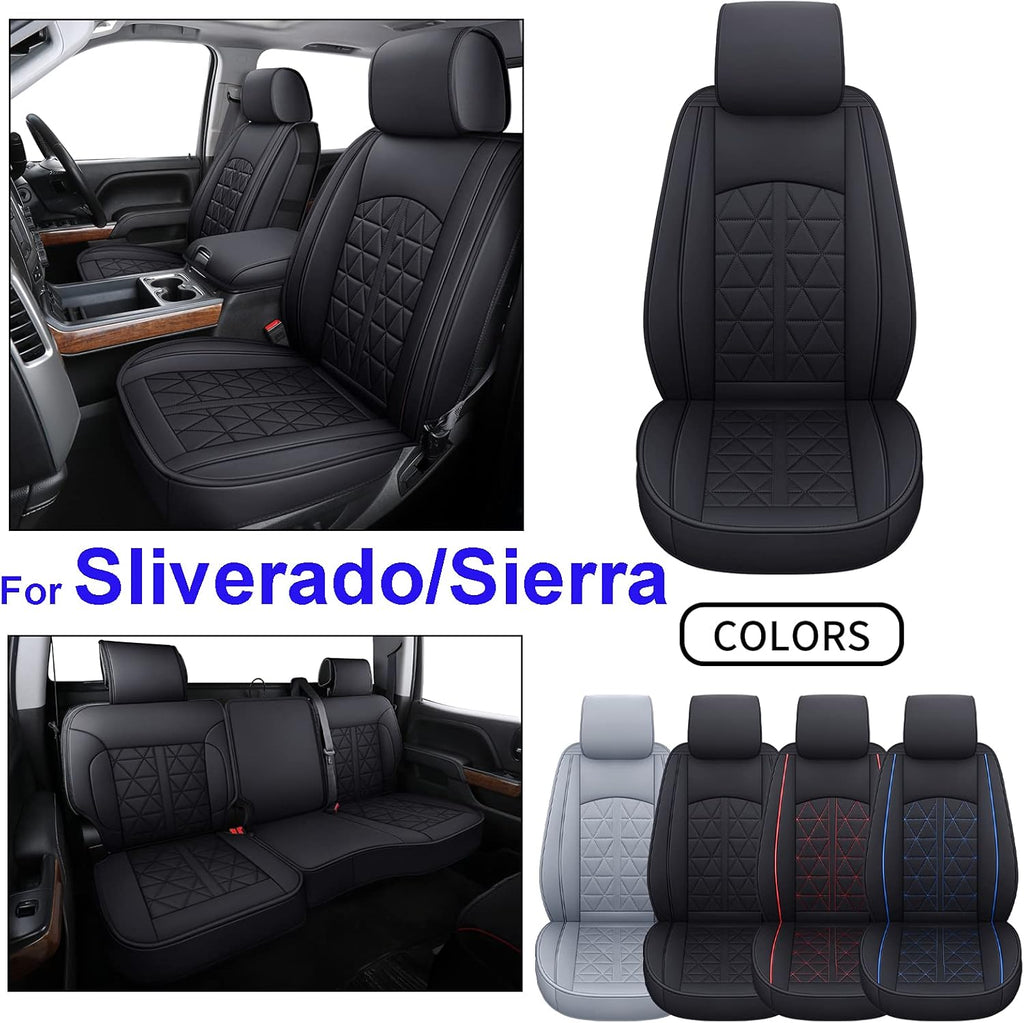 Black&Blue Synthetic Leather Seat Cover Full Set Z468