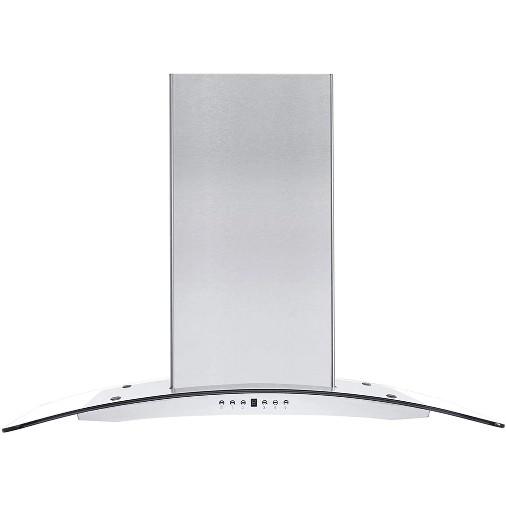 36" Island Ceiling Mount Range Hood Stainless Steel Glass I556