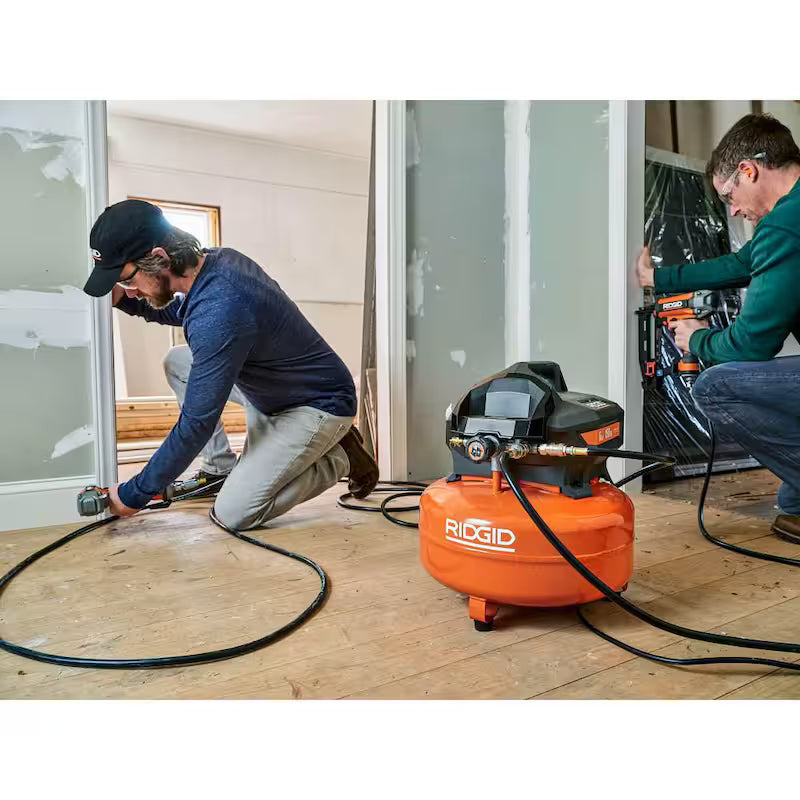 6 Gal. Portable Electric Pancake Air Compressor with Nailer & Stapler F24091