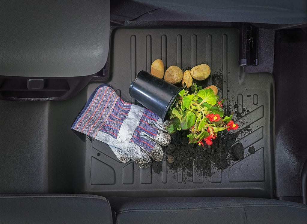 Black Custom Floor Mats 3 Rows and Cargo Liner Set B962