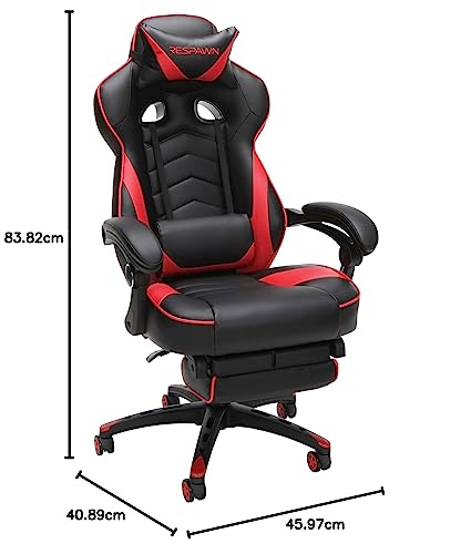 Grey Fabric Gaming Chair with Footrest T234