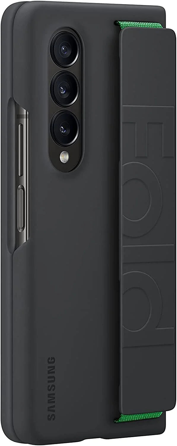 Black Silicone Grip Cover Phone Case with Finger Strap L17762