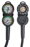Black/Red Console 3 Pressure Gauge with Depth & Compass X994620