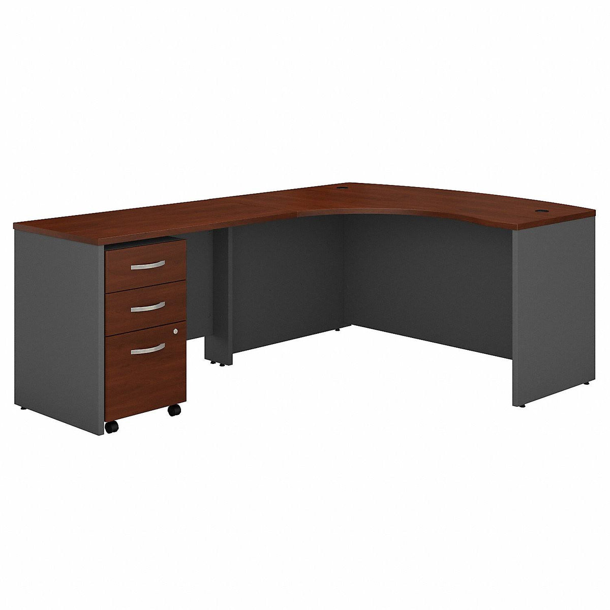 Hansen Cherry L-Shaped Desk with Mobile File Cabinet X5532