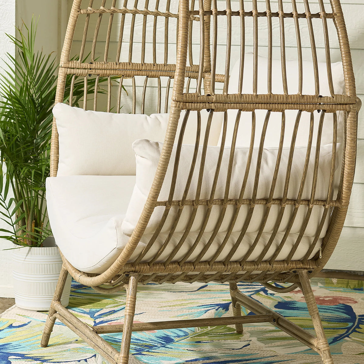 Round Wicker Outdoor Egg Chair I9497