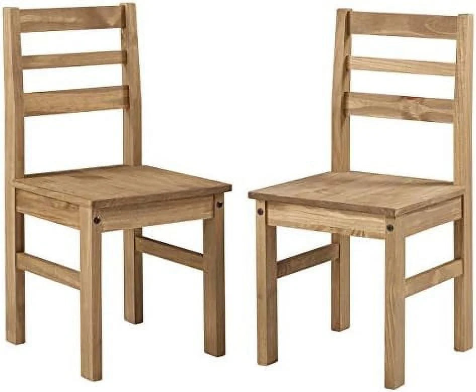 Solid Wood Dining Chair Set of 2 Ladder Back X7355