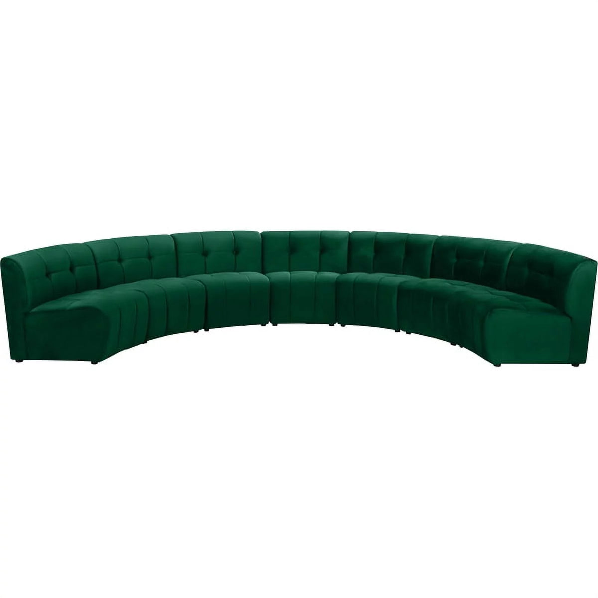 Green Velvet Tufted 7 Piece Sectional Sofa N94655