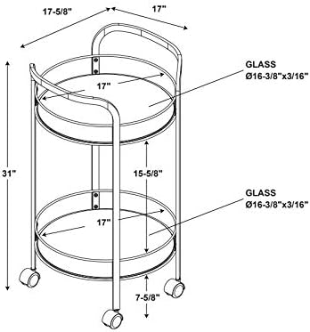Chrome Metal and Glass Bar Cart U604
