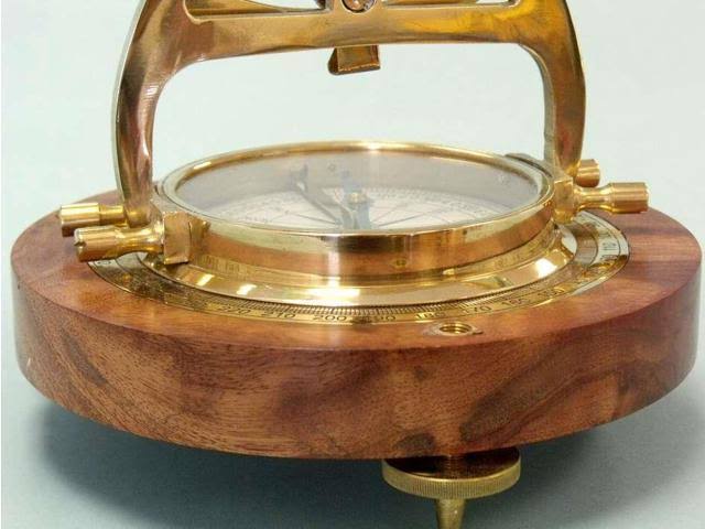 Solid Brass Alidade Compass 14 in. Telescopes Decorative Accent E937