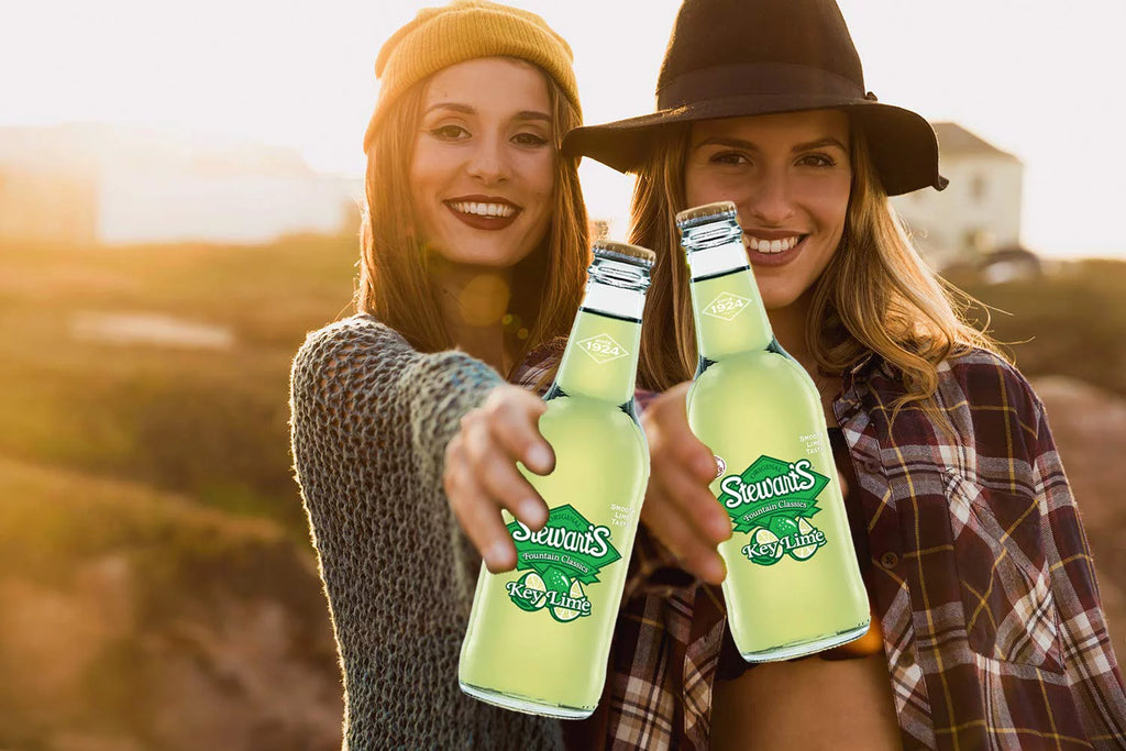 12 fl oz 12 Glass Bottles Key Lime Soda D1111