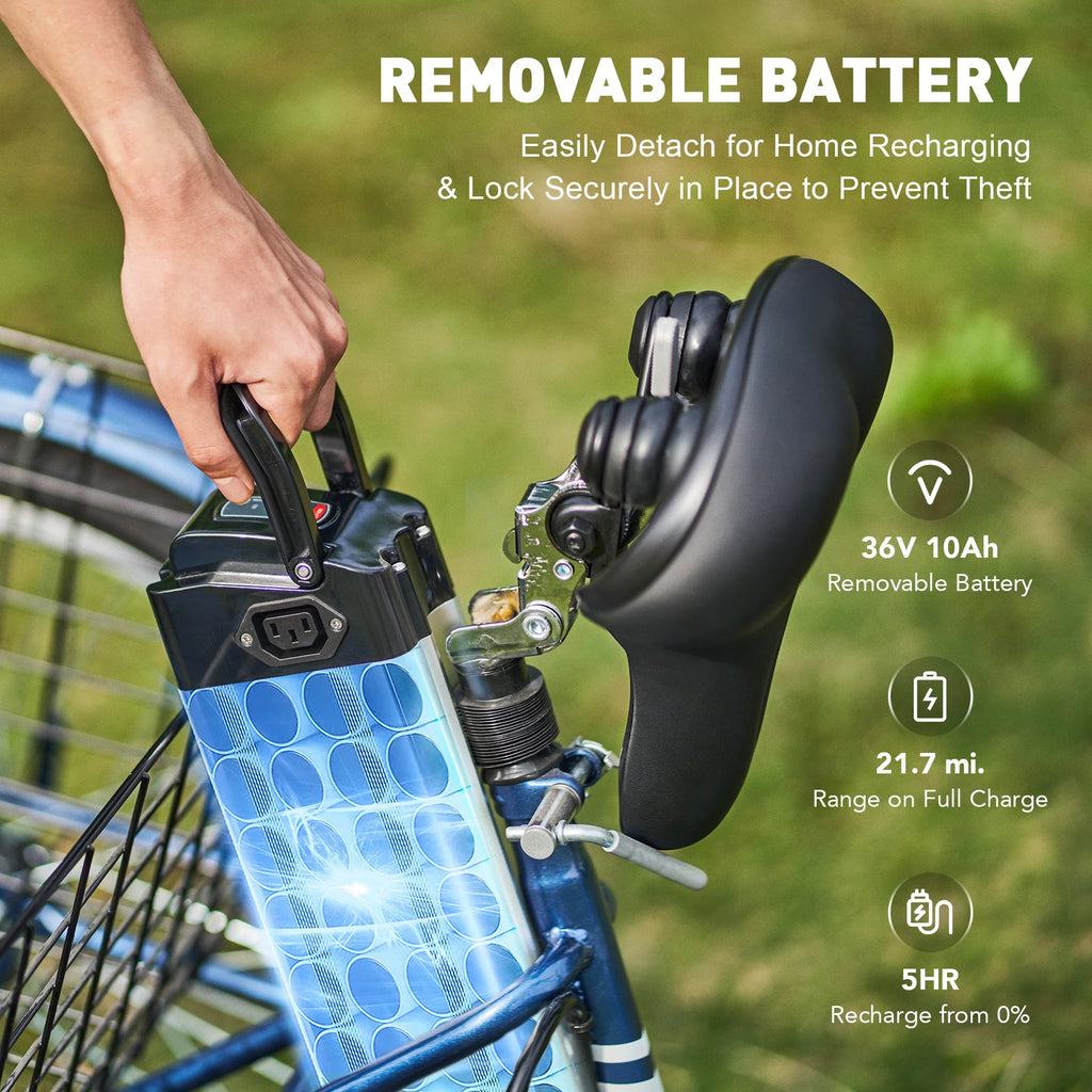 26" 350W Electric Tricycle with Basket F864