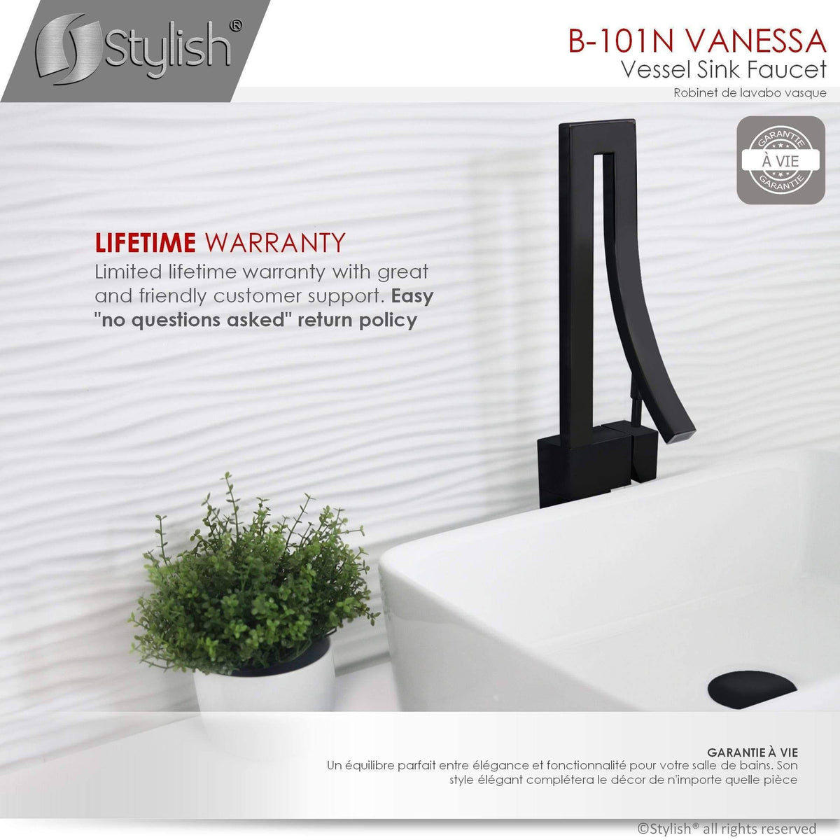 Matte Black Single Handle Bathroom Faucet B455