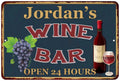 Green Wine Bar Wall Décor 12x18 Metal Z9557