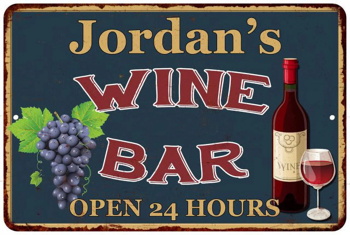 Green Wine Bar Wall Décor 12x18 Metal Z9557
