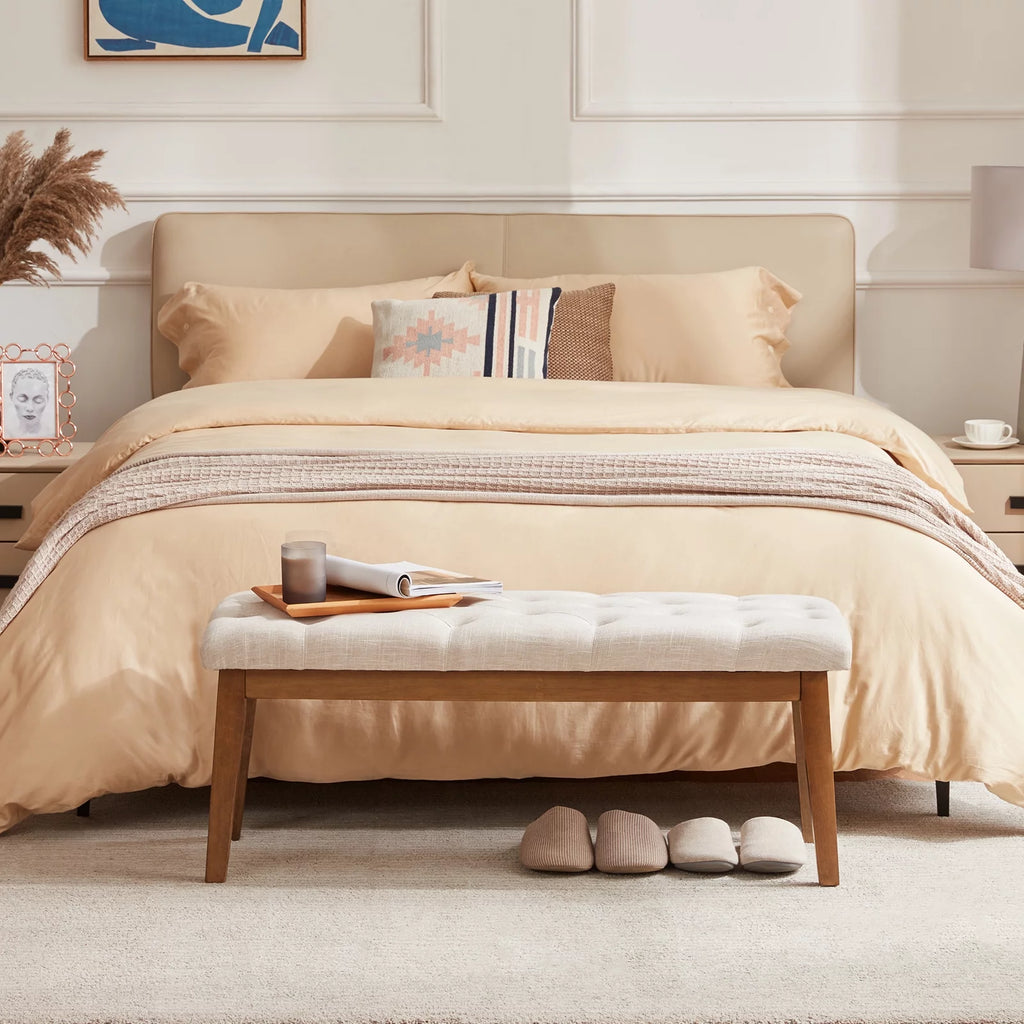 Beige Upholstered Bench O89728