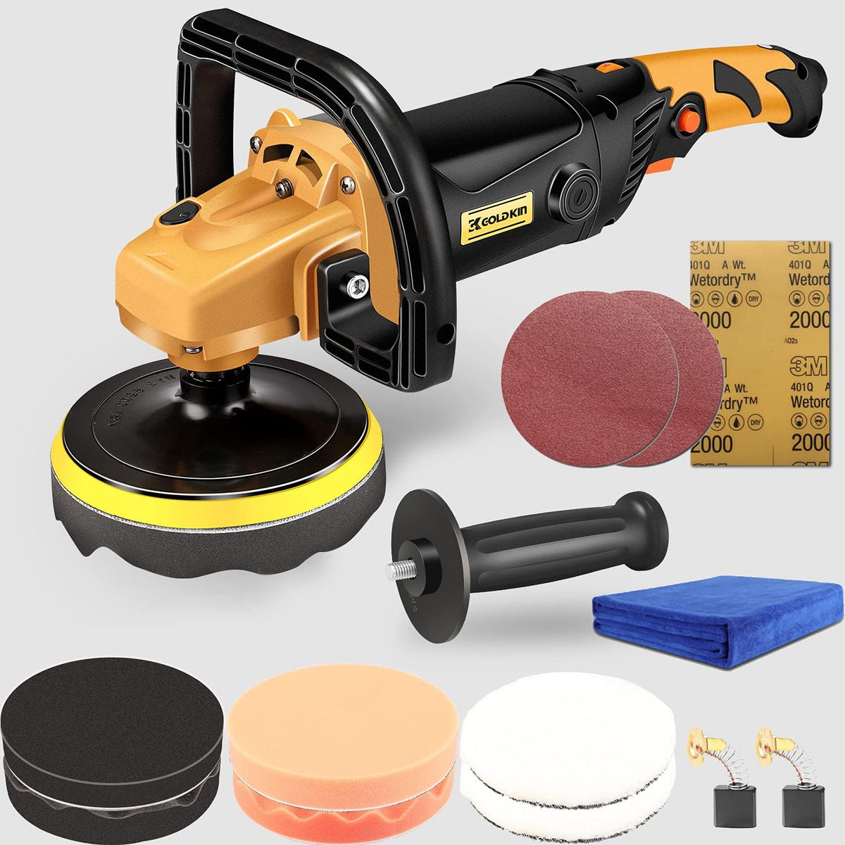 1400W 6-Speed Variable Speed Rotary Orbital Polisher V571318