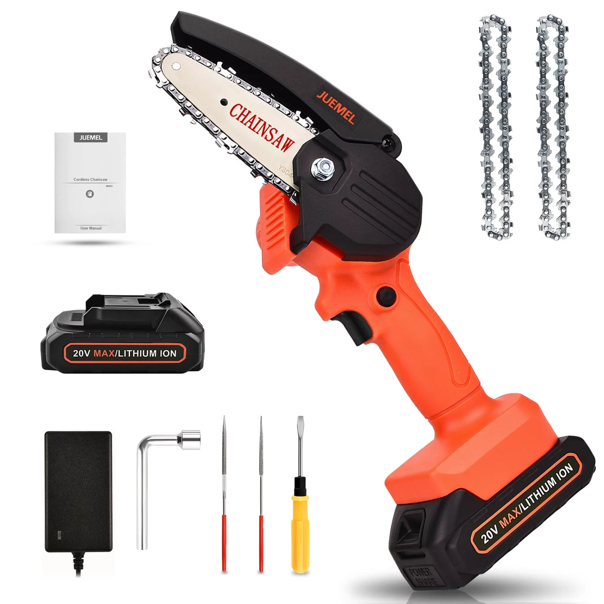 4-inch Cordless Mini Chainsaw with 2 Batteries Q9422