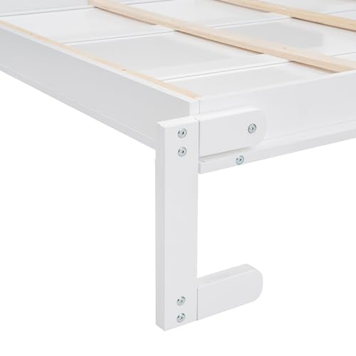 Queen Size Wood Murphy Bed with Shelves, Grey Y174