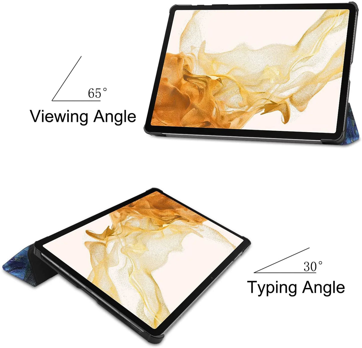 Lightweight PU Leather Tri-Fold Stand Case for Galaxy Tab S8 Ultra 14.6" T89422