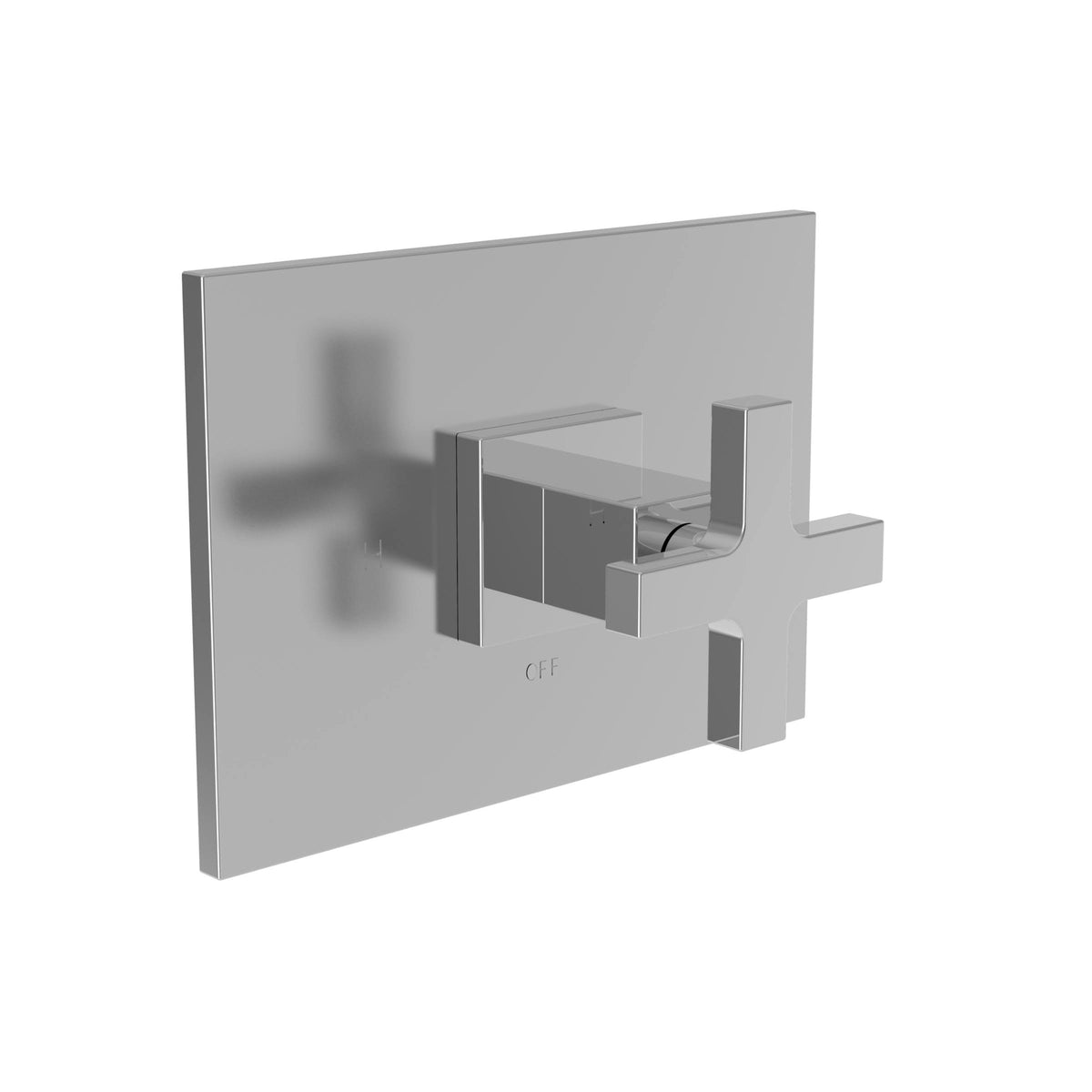 Satin Bronze Shower Trim Plate with Cross Handle M173