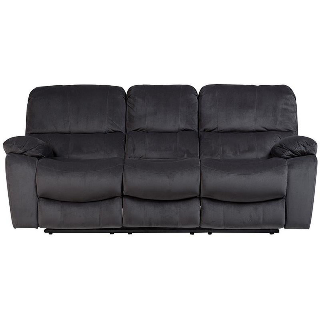Steel Gray Plush Reclining Sofa P3418