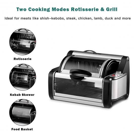 Horizontal Rotating Kebob Skewer Roaster Oven Grill T87712